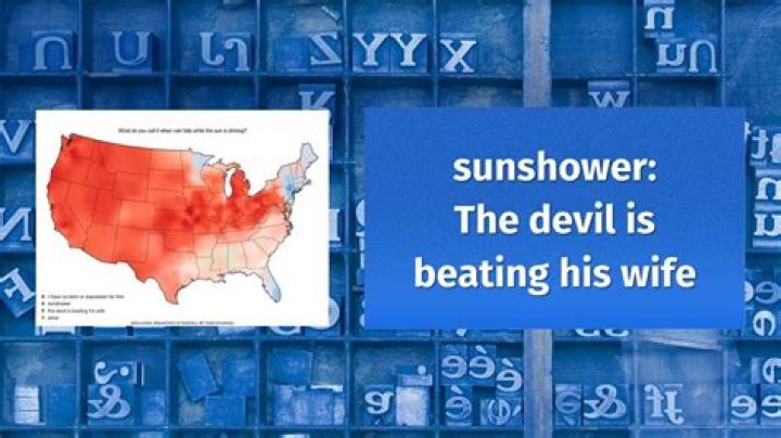 What does the devil beating his wife mean?