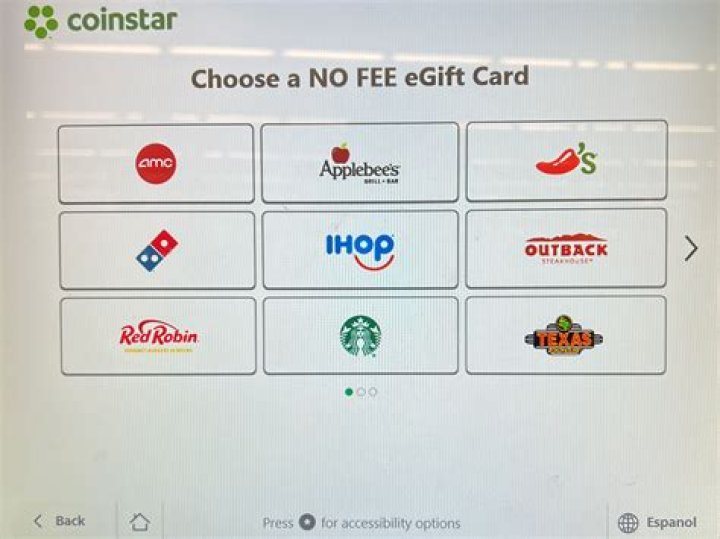 What gift cards does Coinstar exchange accept?