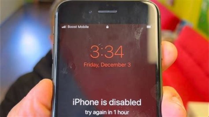 What happens after iPhone disabled for 1 hour?