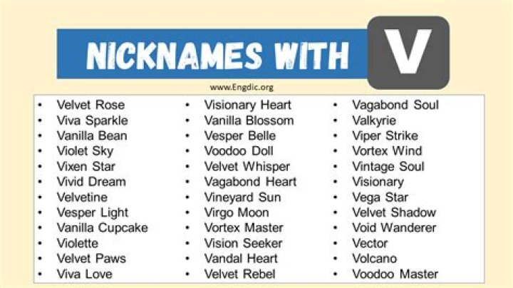 What is a nickname for V?