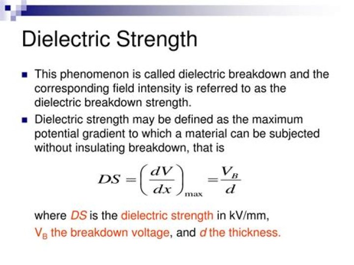 What is dielectric strength formula?