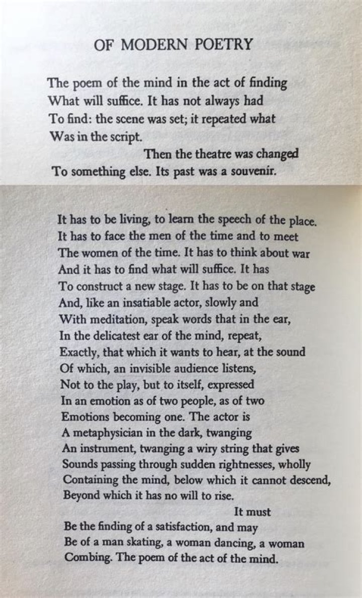 What is modern in modern poetry?