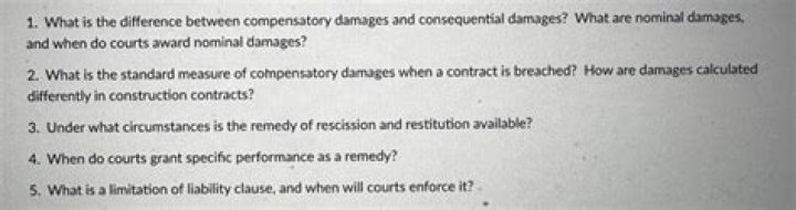 What is the difference between compensatory damages and consequential damages?