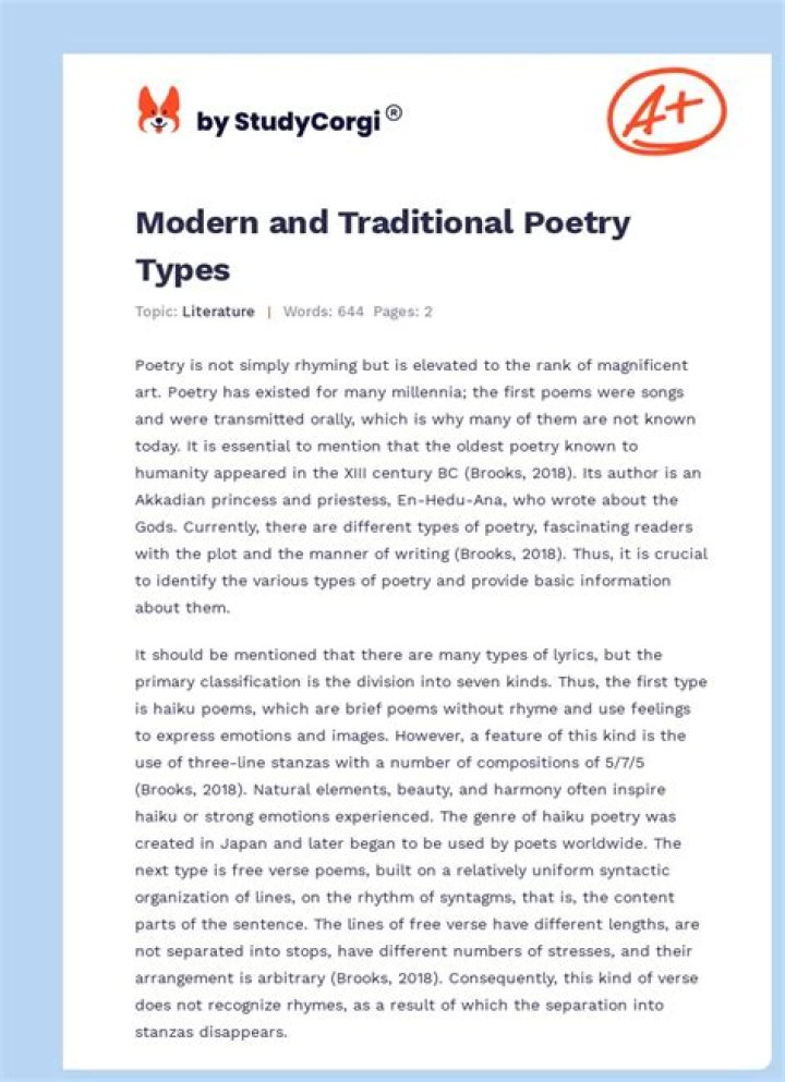 What is the difference between traditional poetry and modern poetry?