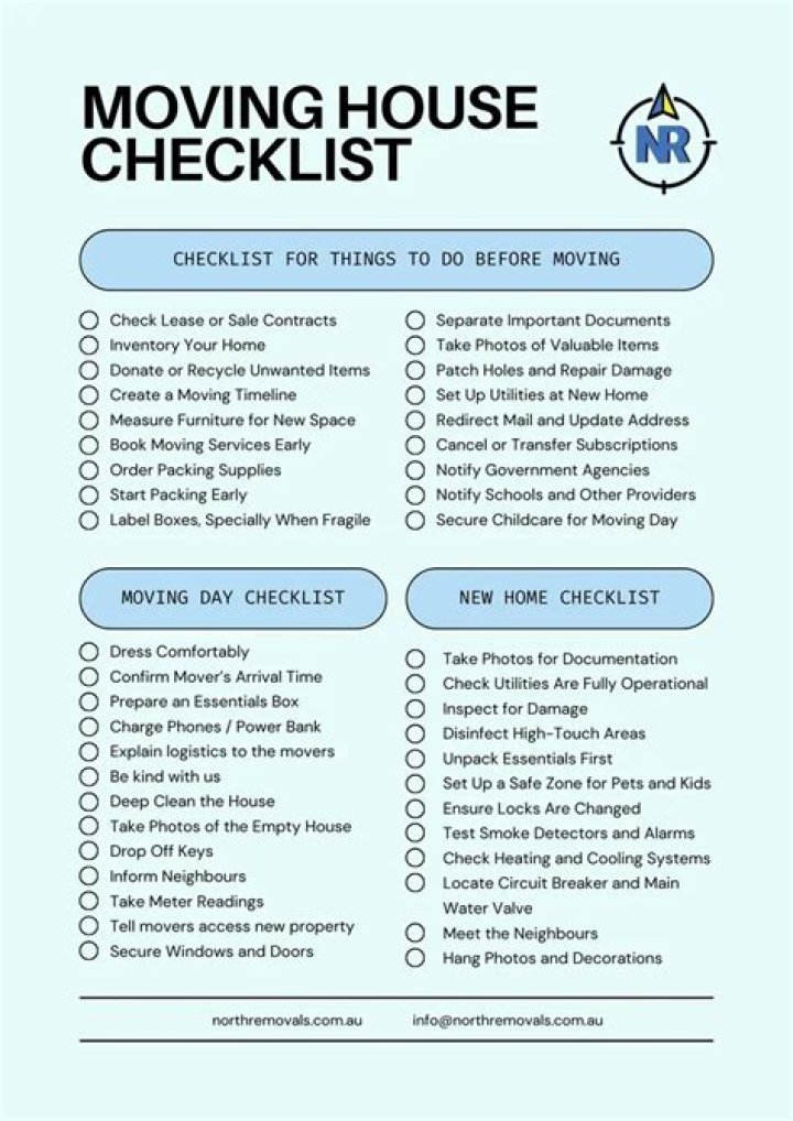 What is the first thing to do when moving into a new house?