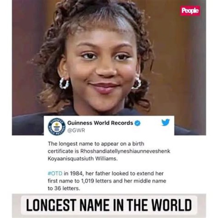 What is the longest name in the world for a girl?