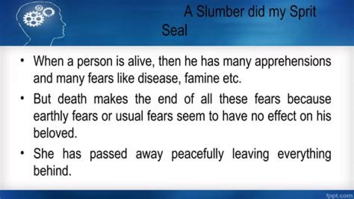 What is the meaning of a slumber did my spirit seal?