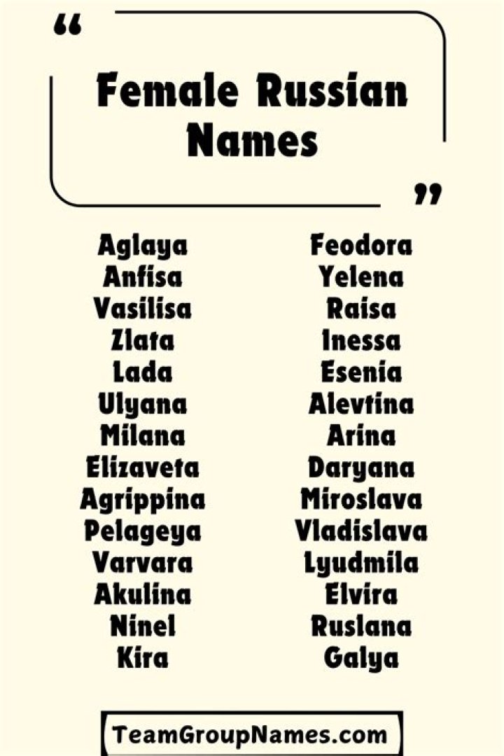 What is the most common female Russian name?