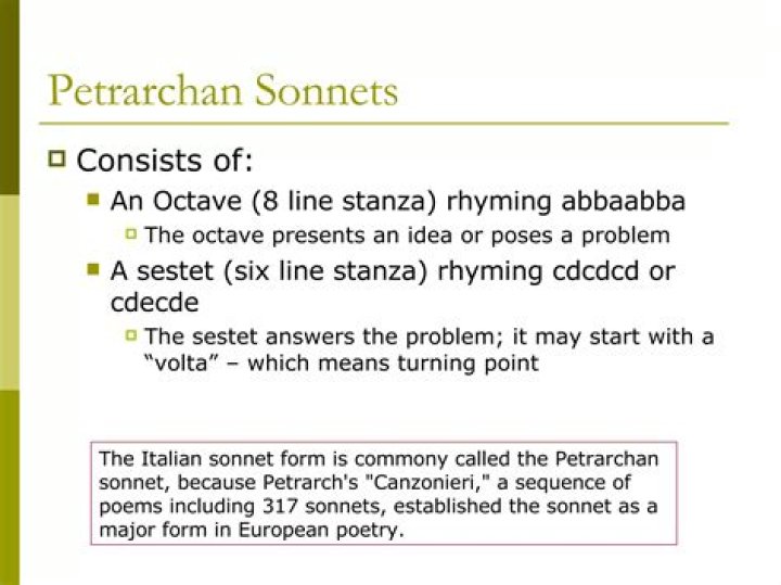 What is the octave and sestet of a sonnet?