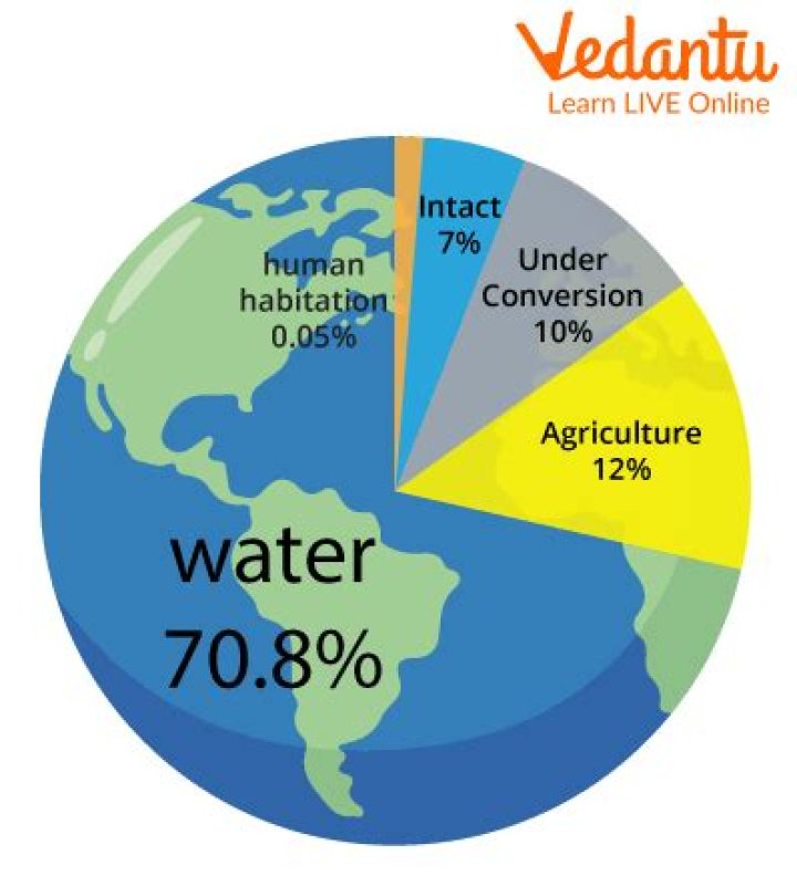 What is the percentage of water in India?