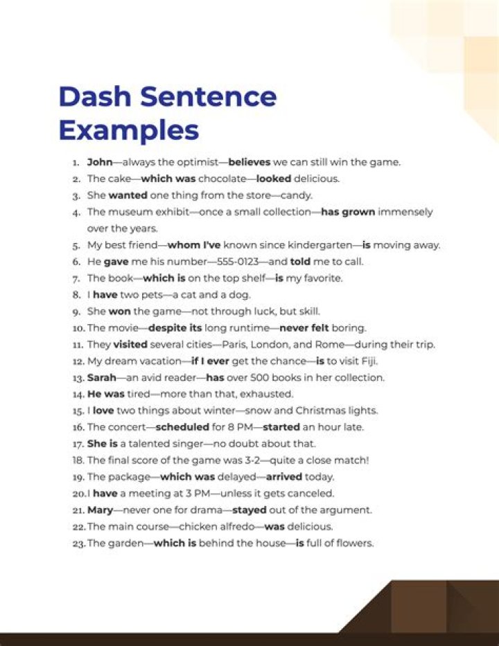 What is the purpose of dashes in sentences?