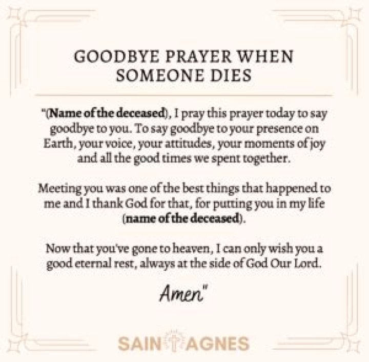 What prayer do you say when someone dies?