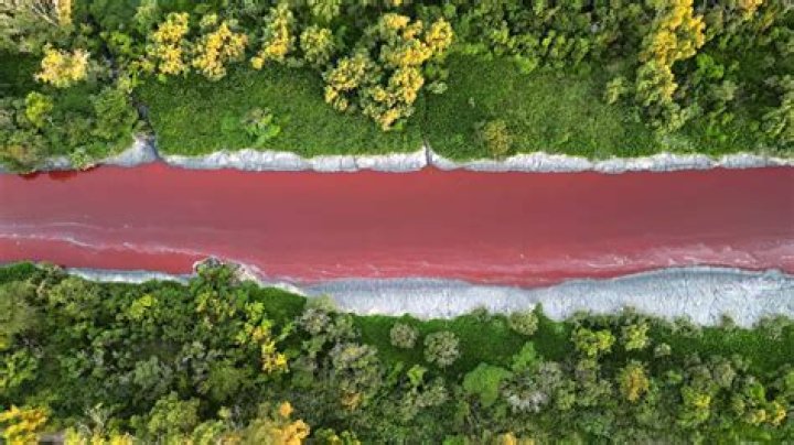 What river turned red?