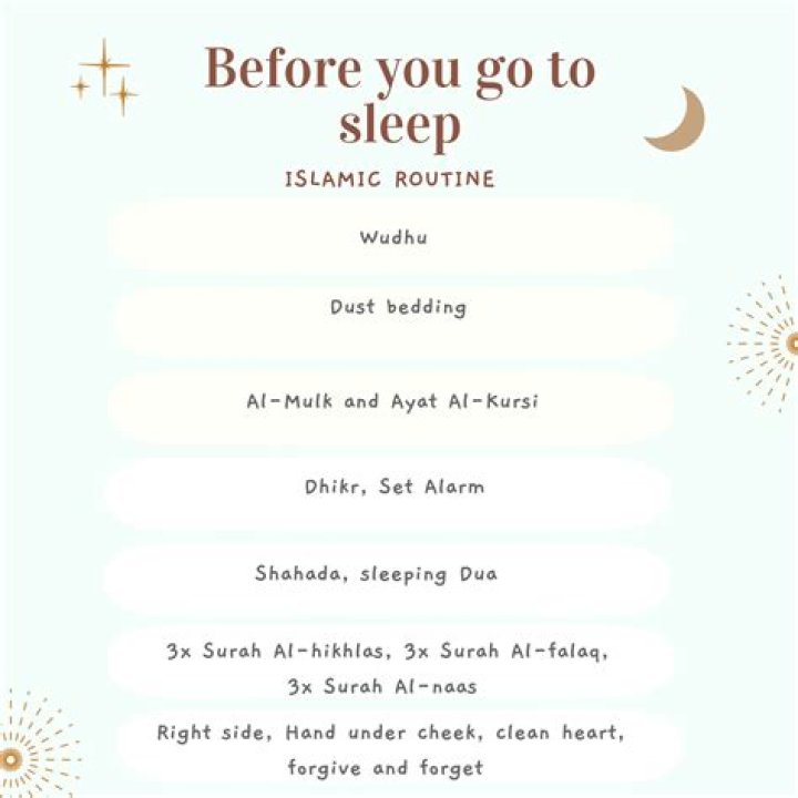 What should we say before sleeping in Islam?