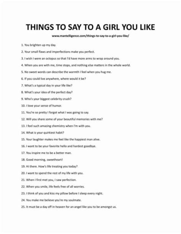 What to say to a girl to make her like you?