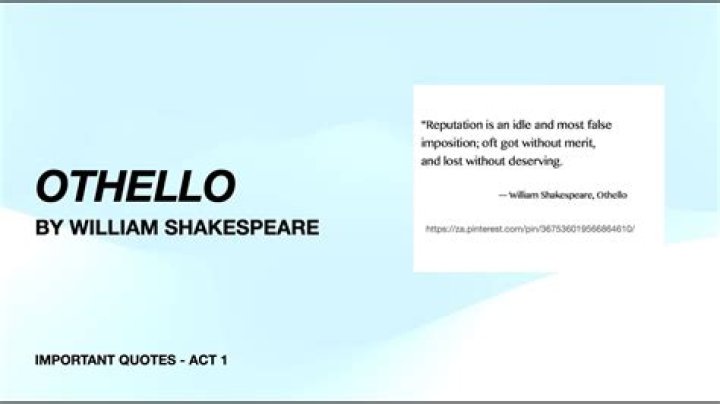 What were Othello's last words?