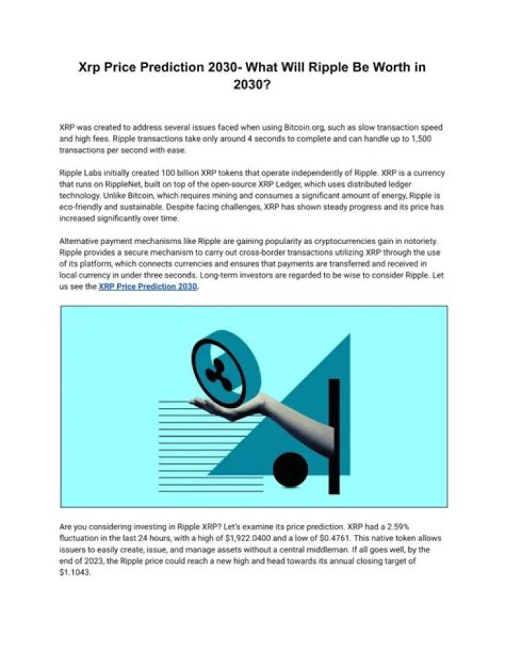 What will Ripple be worth in 2030?