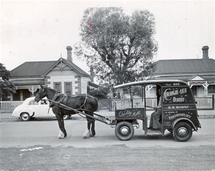 When did milk stop being delivered by horse and cart in Melbourne?