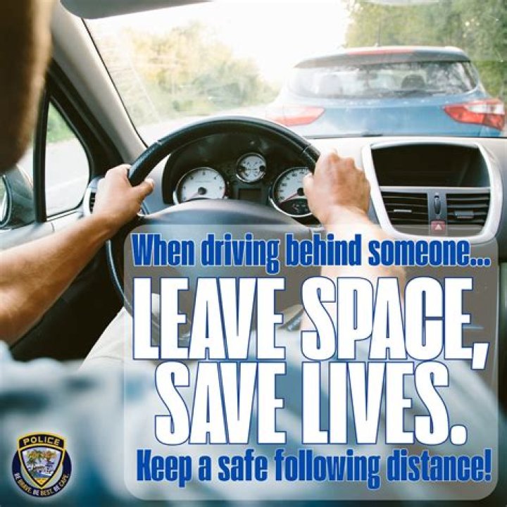 When driving behind someone you should?