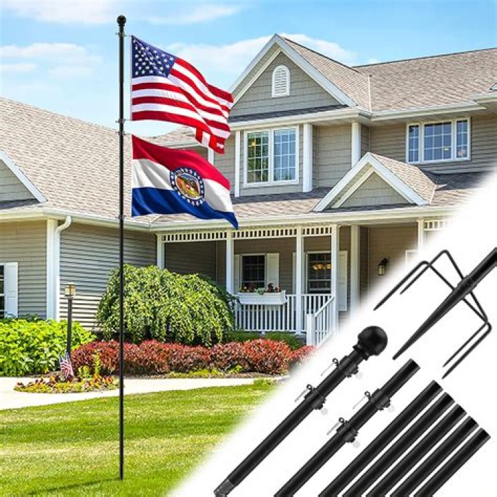 Where should a flag pole be placed on a house?