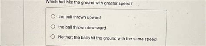 Which ball hits the ground with greater speed?