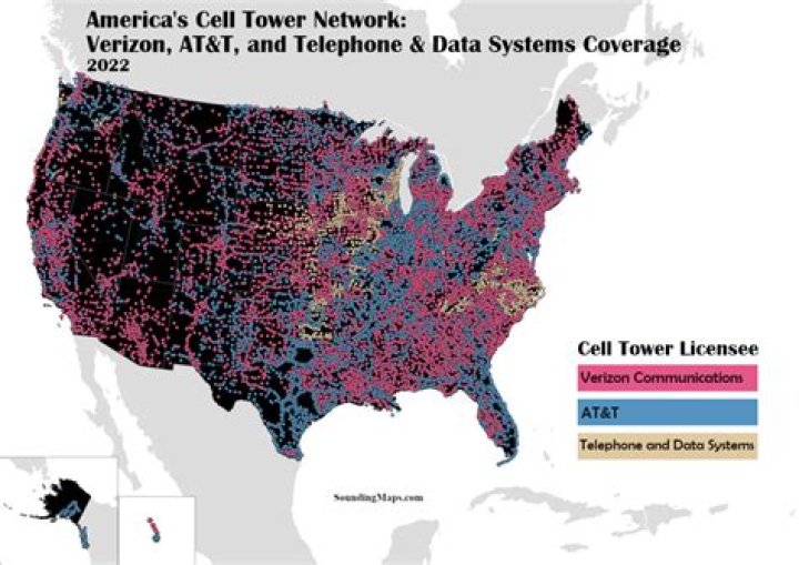 Which cell company has the most towers?