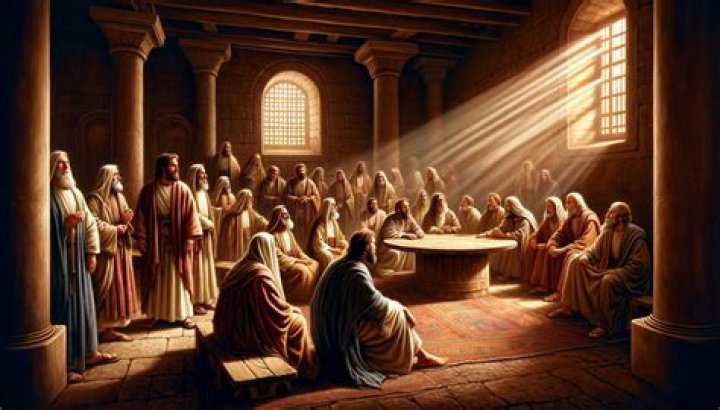 Which one of Jesus disciples spoke to the entire crowd after they left the upper room?