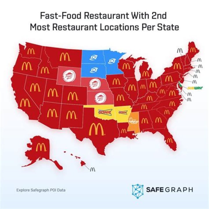 Which state has the most fast food per capita?