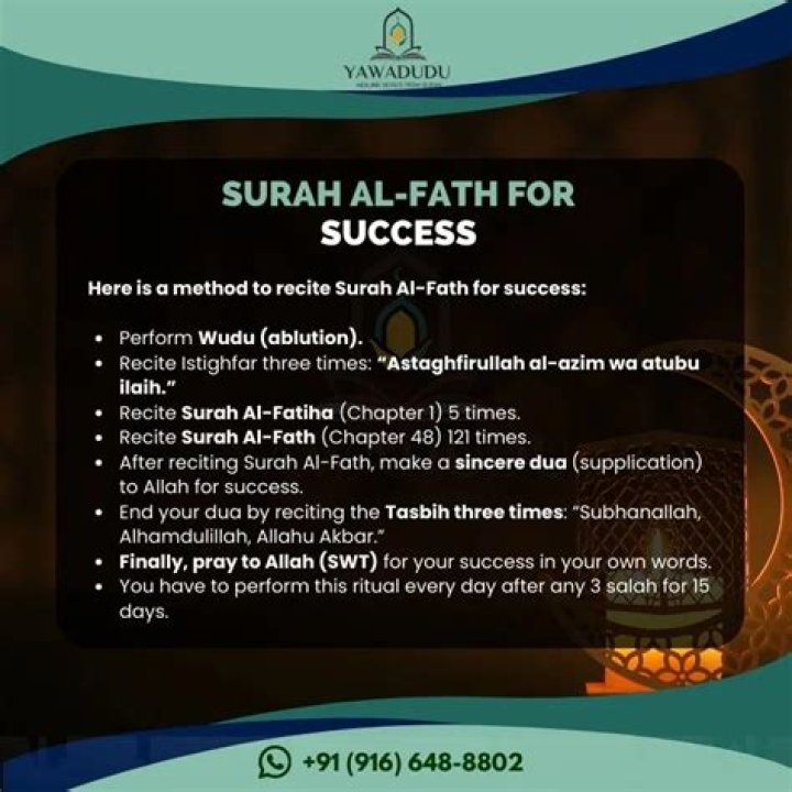 Which surah is for success?