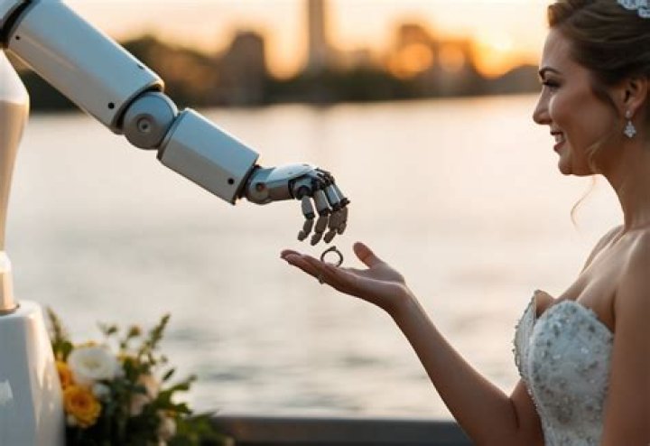 Who hands the bride the ring?