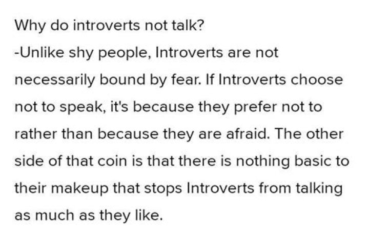 Why do introverts not talk?