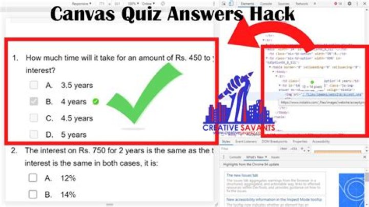 Why does my Canvas quiz says not saved?