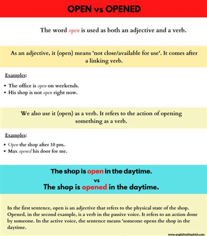 Will be open or will be opened?